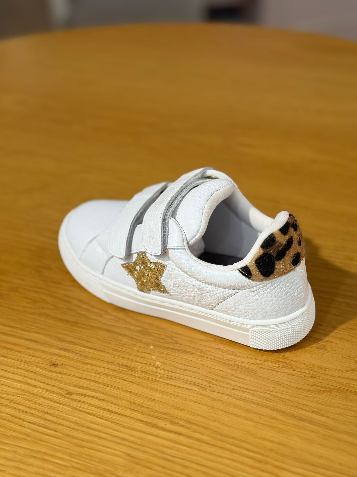 Merli&Rose Star Deri Sneaker | Beyaz Leopar