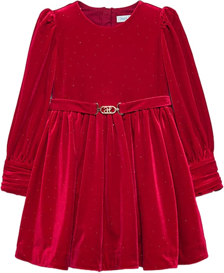 Abel&Lula Kız Çocuk Kırmızı Kadife Elbise