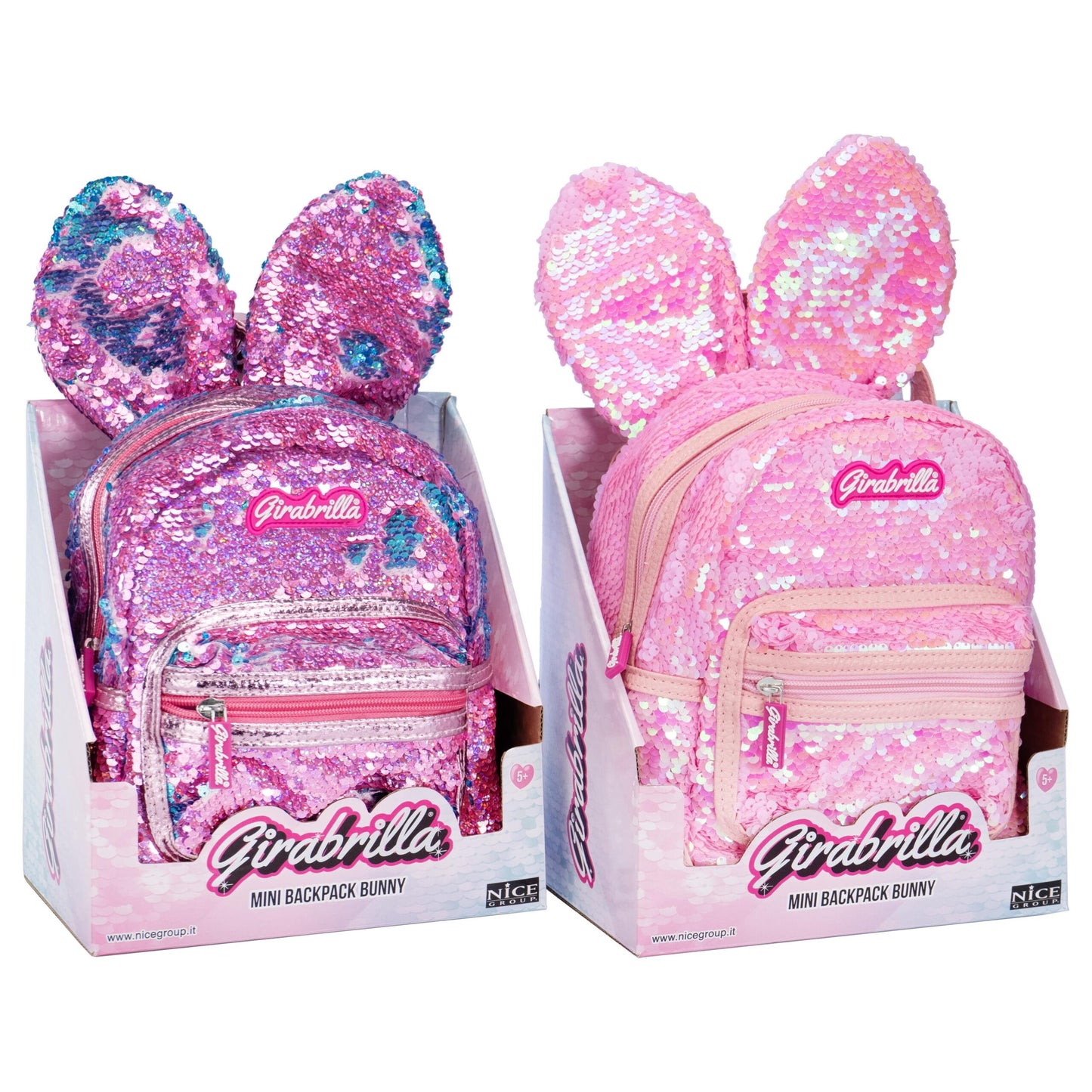 Girabrilla Açık Pembe Payetli Tavşan Kız Çocuk Sırt Çantası