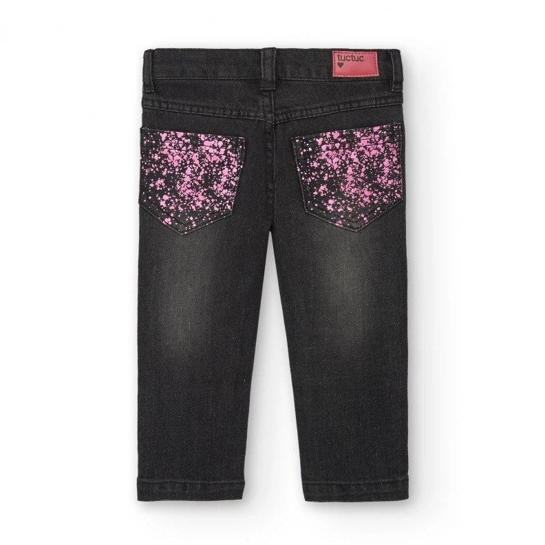 Tuc Tuc Kız Çocuk Kot Pantolon-Antrasit Denim