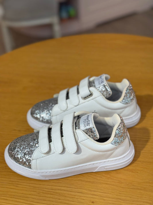 Merli&Rose Star Deri Sneaker | Trio Beyaz Gümüş