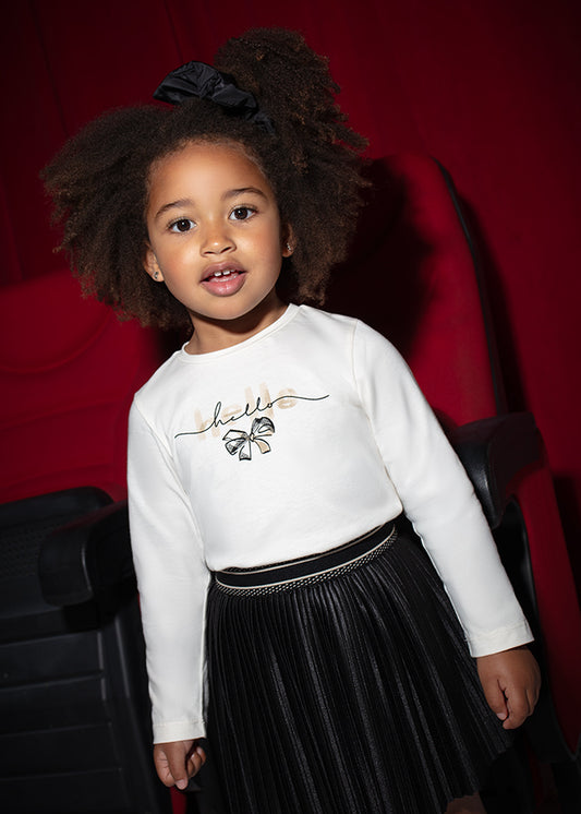 Mayoral Uzun Kol Tshirt Hello Siyah 4008