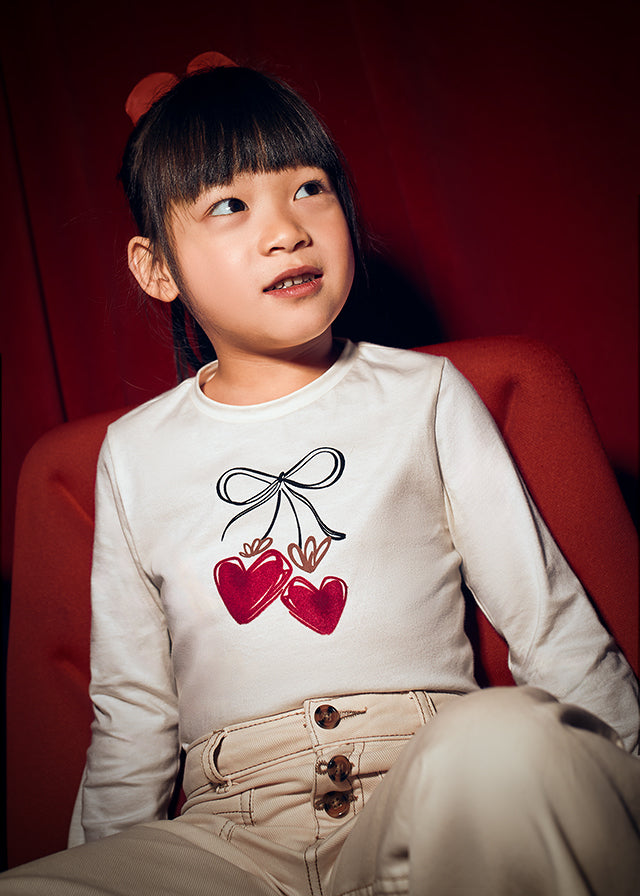 Mayoral Uzun Kol Tshirt Kırmızı Kalp 4008