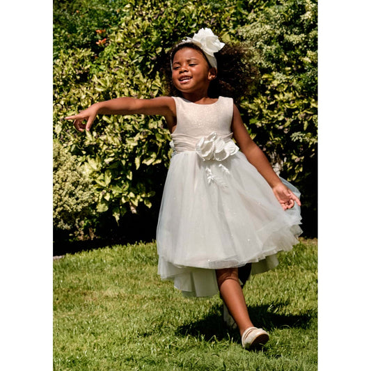 Abel&Lula Keten Simli Abiye Krem Elbise