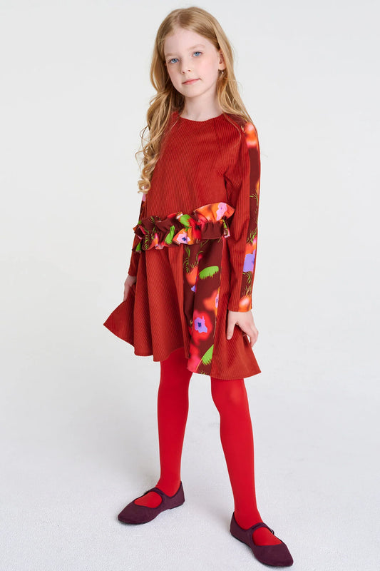 SheShe Tarçın Rengi Fitilli Elbise