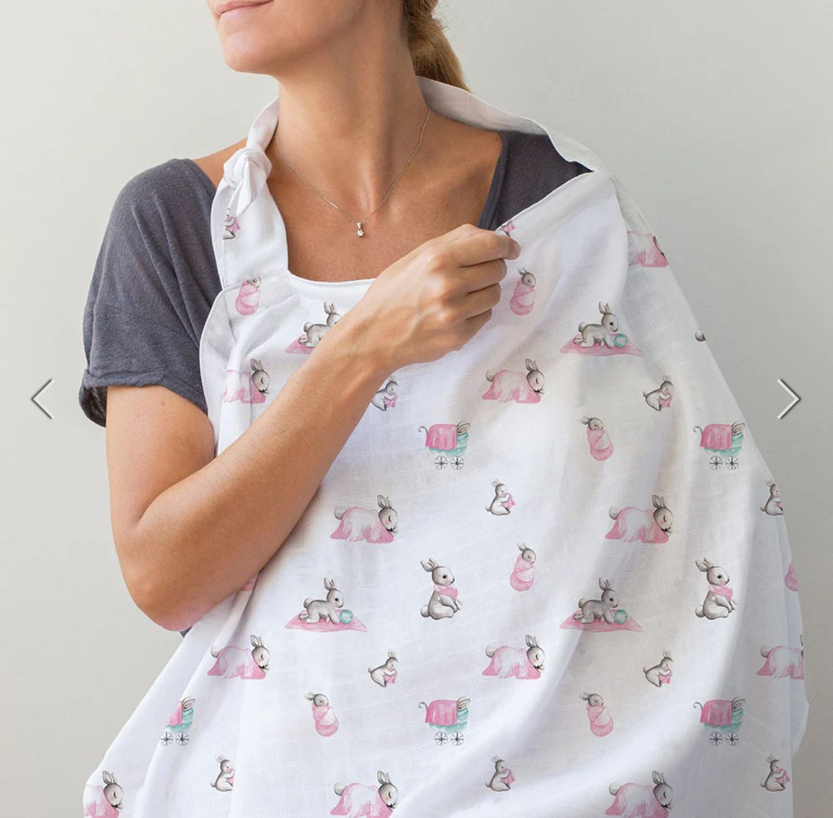 Müslin Bebek Emzirme Önlüğü - Bébé Lapin Rose