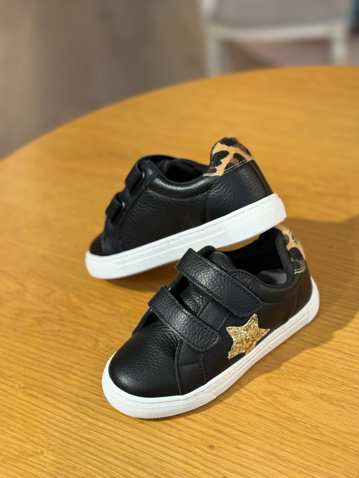 Merli&Rose Star Deri Sneaker | Siyah Leopar