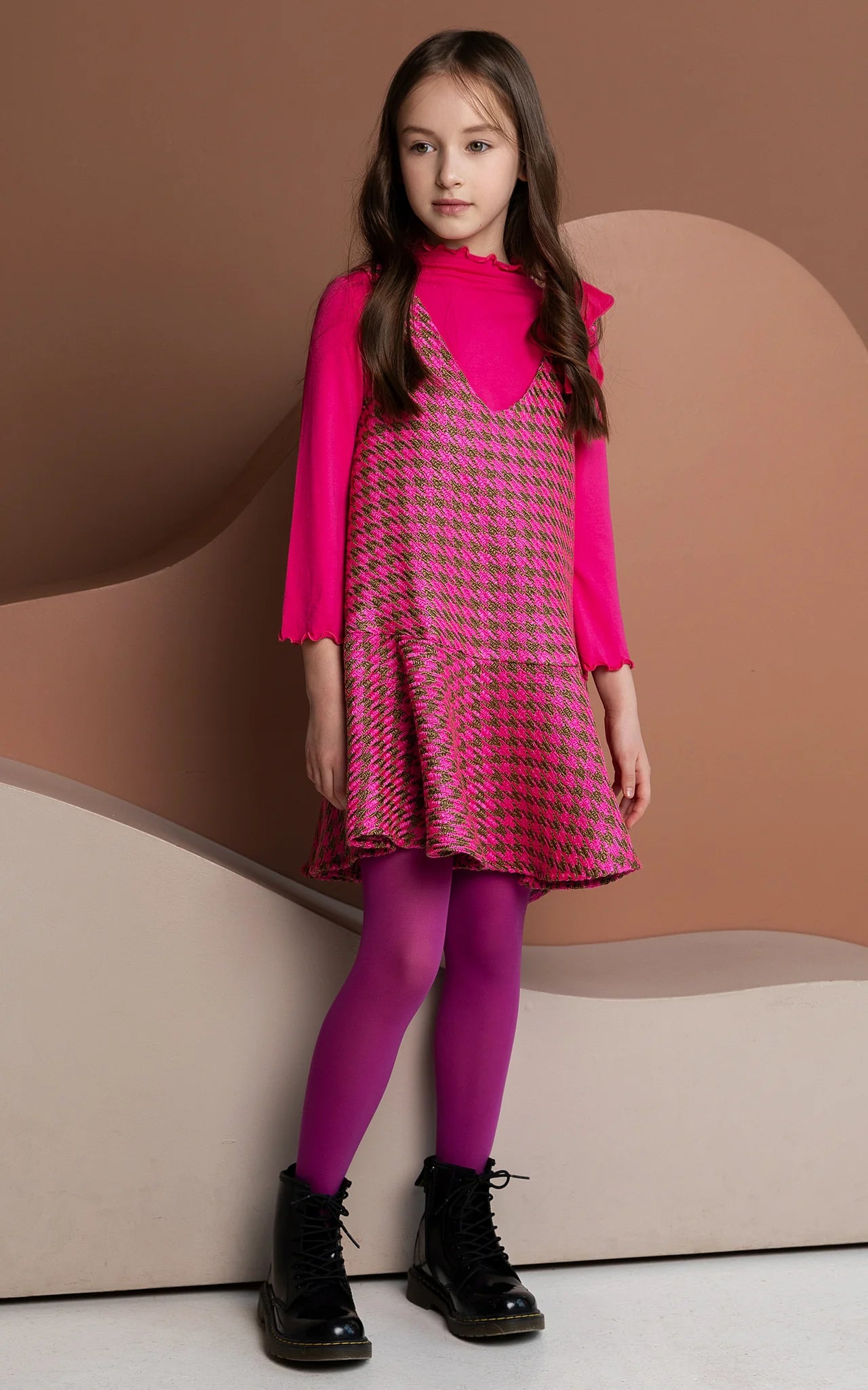 SheShe Pembe Kaşe Elbise ve Kombin Bluzü