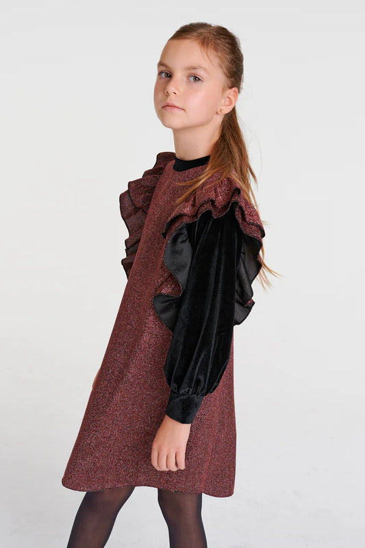 SheShe Bronz Pırıltılı Sweat Elbise