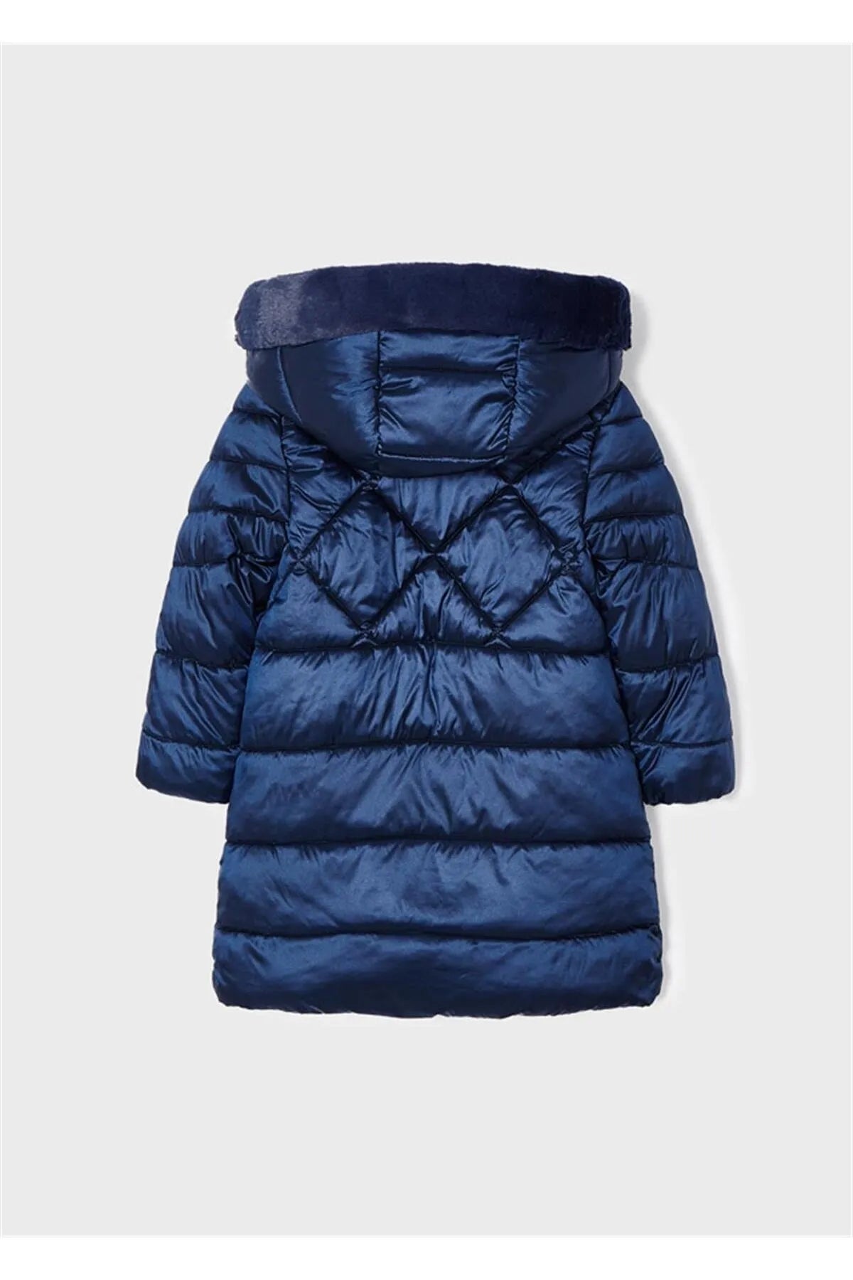 Mayoral Kız Çocuk Sıcak Astarlı Uzun Boy Lacivert Parlak Mont