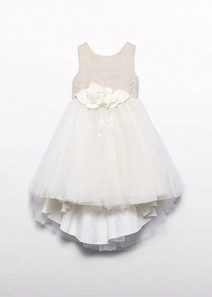 Abel&Lula Keten Simli Abiye Krem Elbise