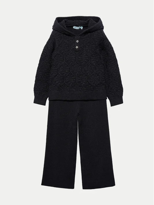 Abel&Lula Kız Çocuk Siyah Kazak Takım
