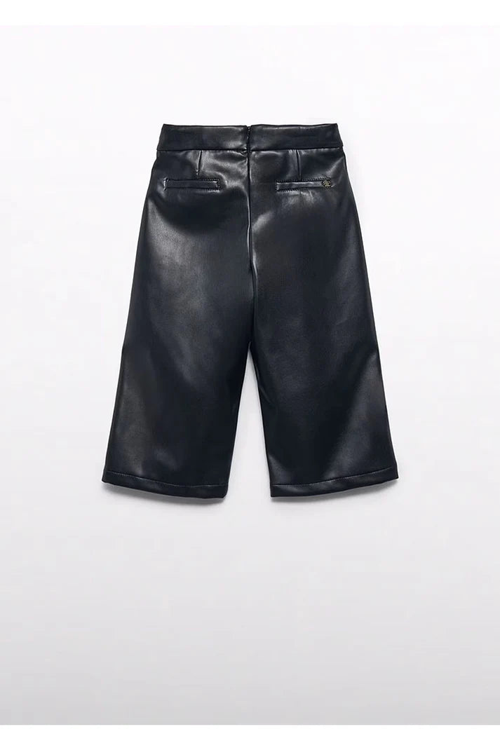 Abel&Lula Kız Çocuk Siyah Deri Pantolon