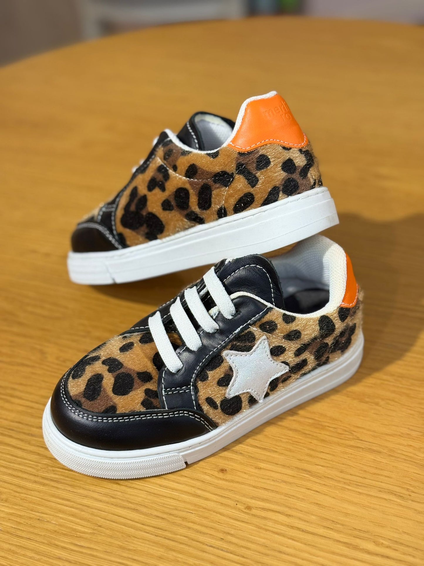 Merli&Rose Star Deri Sneaker | Leopar Turuncu