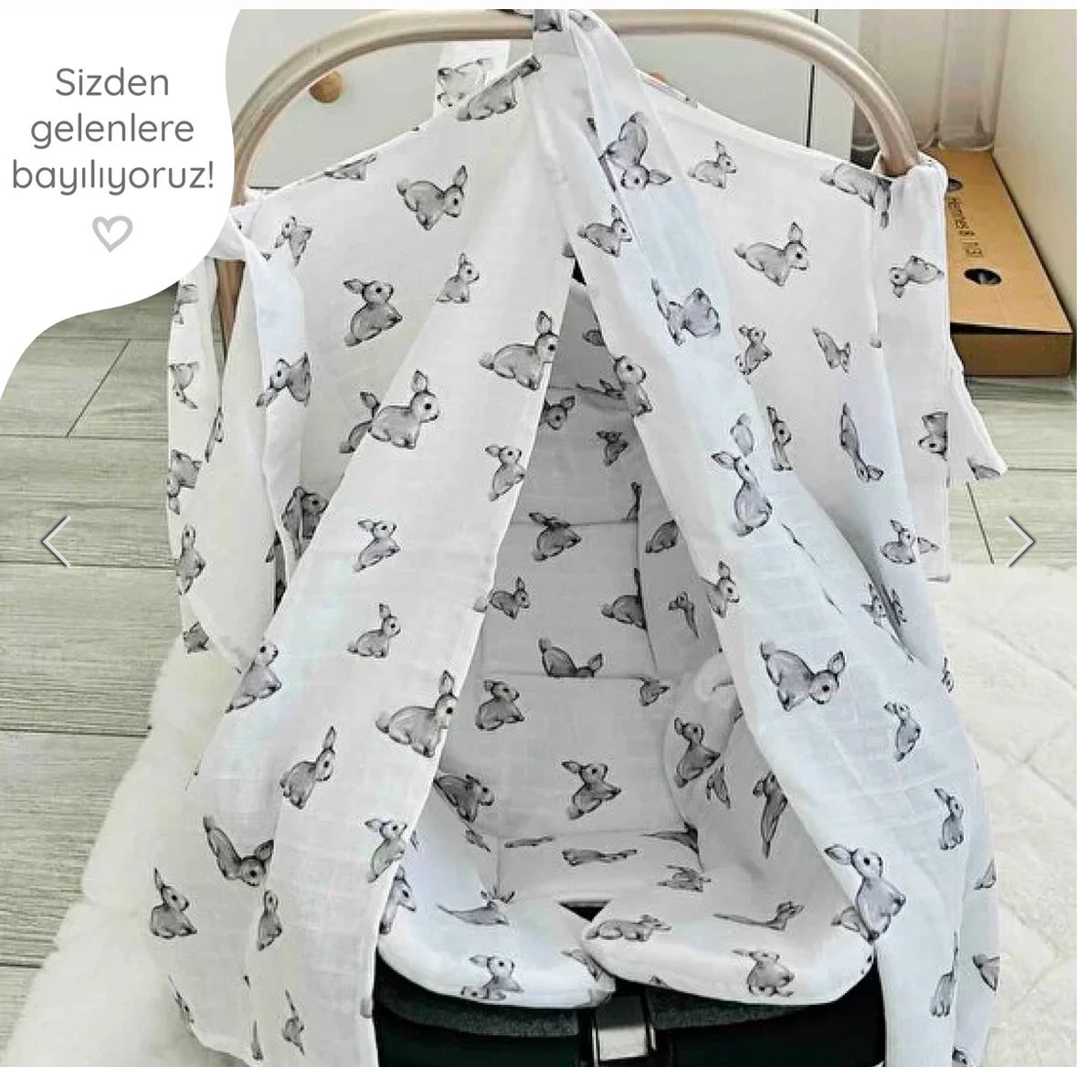 Müslin Puset Örtüsü - Iconique Lapin