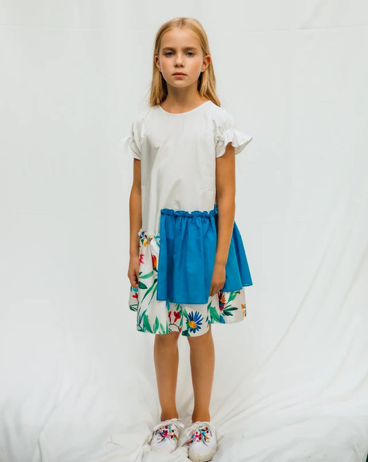 SheShe Mavi Çiçekli Elbise