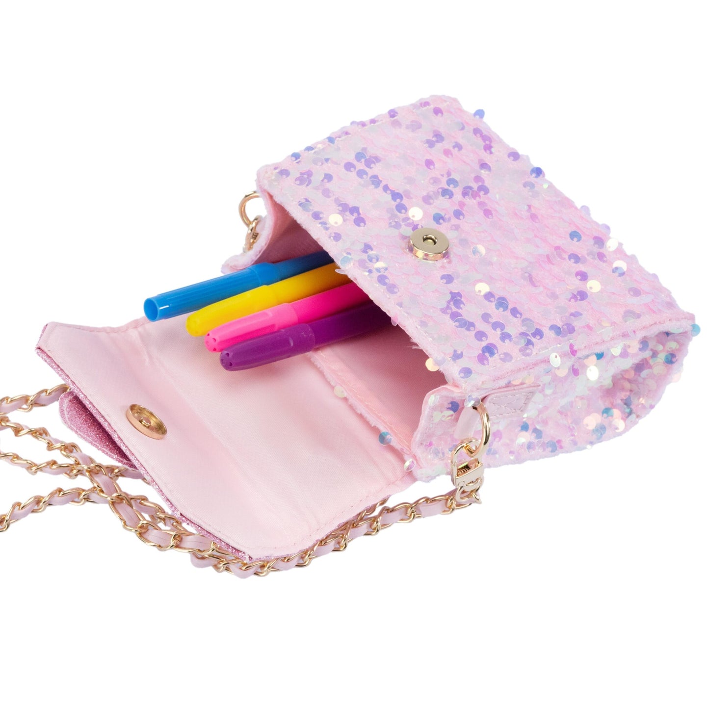 Girabrilla Işıltılı Kapaklı Omuz Çantası