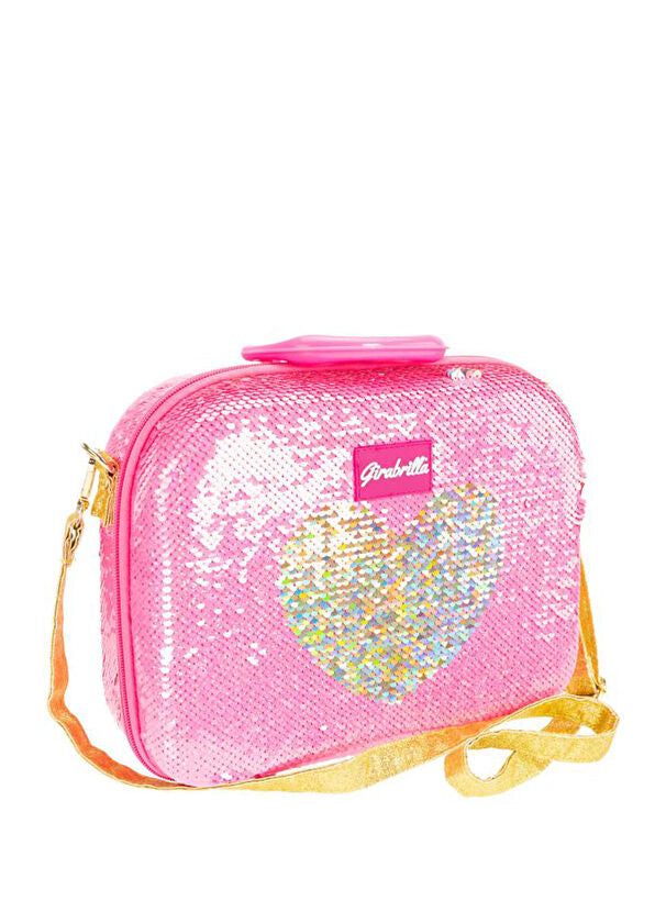 Girabrilla Işıltılı Pembe Payetli Kız Çocuk Makyaj Çantası
