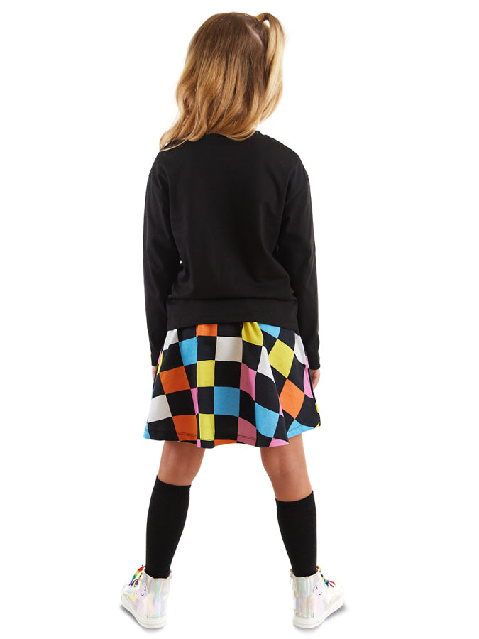 Denokids Gökkuşağı Zebra Kız Çocuk Etek Takım