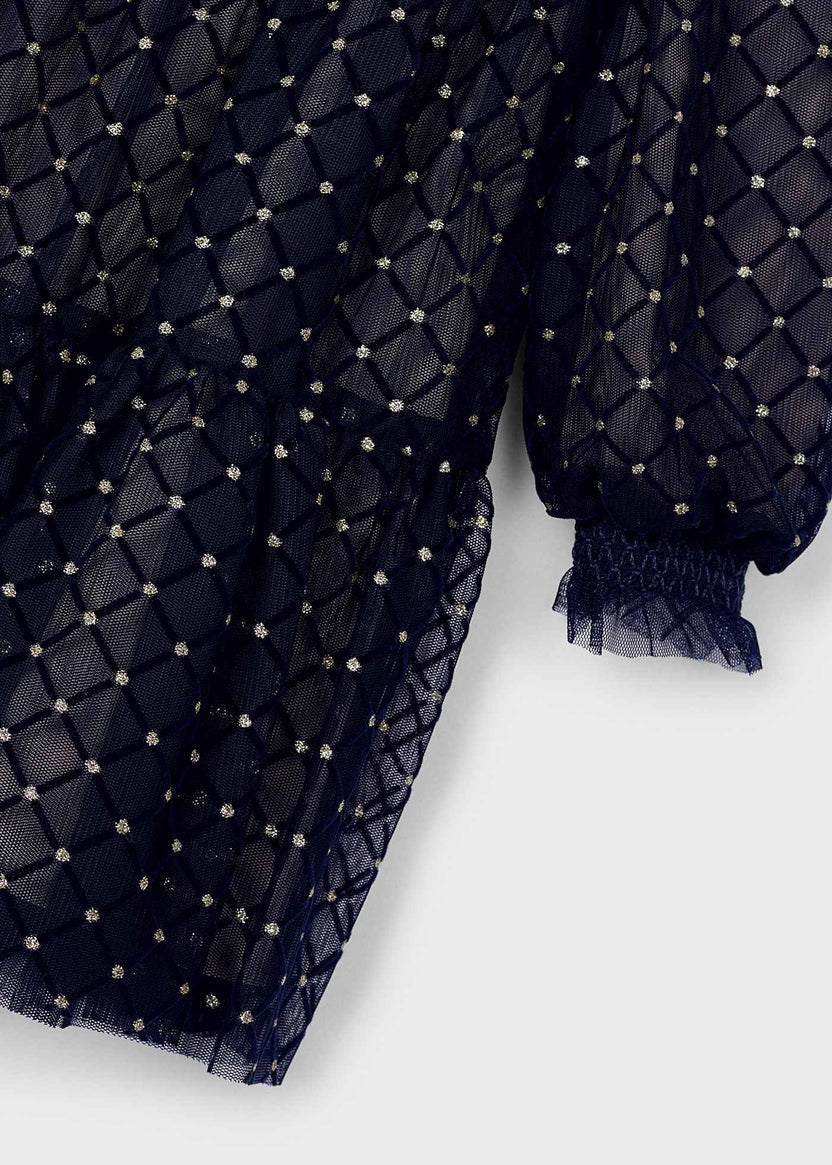 Mayoral Kız Çocuk Tüllü Lacivert Elbise