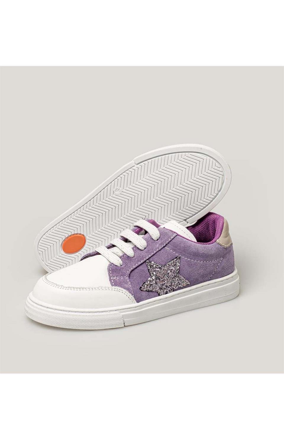 Merli&Rose Star Çocuk Sneaker | Lila-Gri-Silver