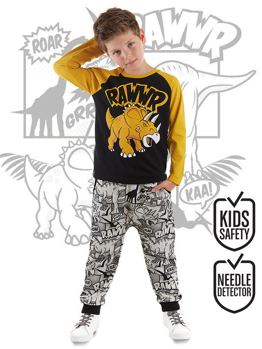 Denokids Rawr Erkek Çocuk T-shirt Eşofman Altı Takım