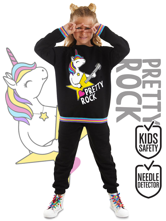 Denokids Rock Unicorn Kız Çocuk Eşofman Takım