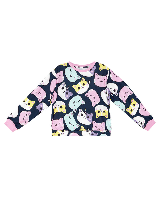 Denokids Sevimli Kediler Kız Çocuk Eşofman Takım