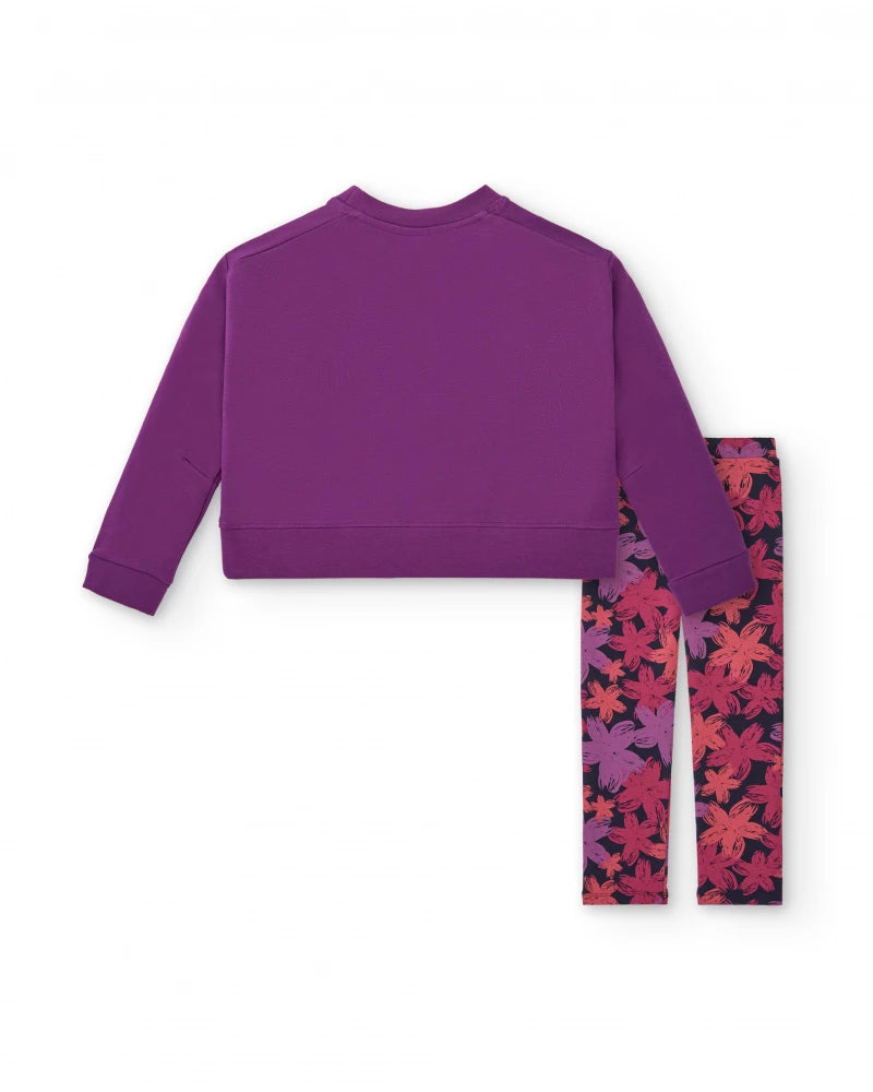 Tuc Tuc Kız Çocuk Tayt Takım-Mor