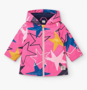 Tuc tuc Kız Çocuk Kışlık Kapüşonlu Yağmurluk Yıldızlı Fuşya 11379897